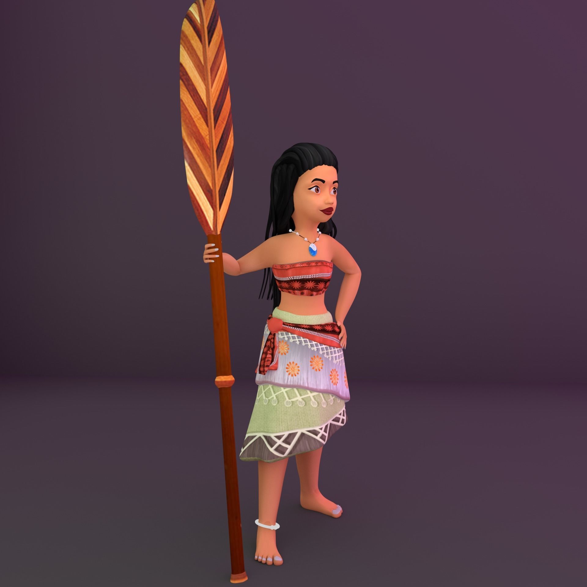 Game Ready Girl Character Low-poly 3D model_1