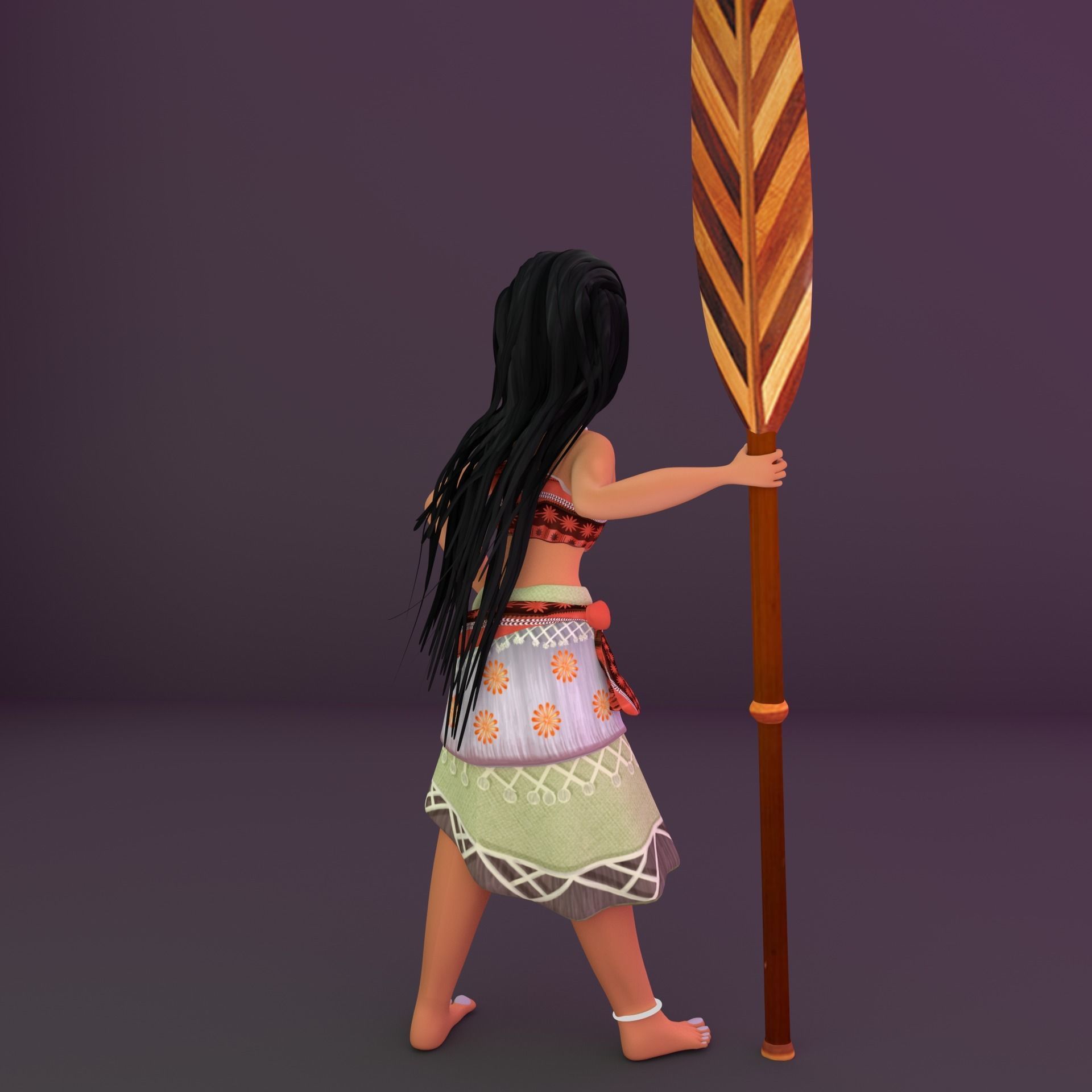 Game Ready Girl Character Low-poly 3D model_4
