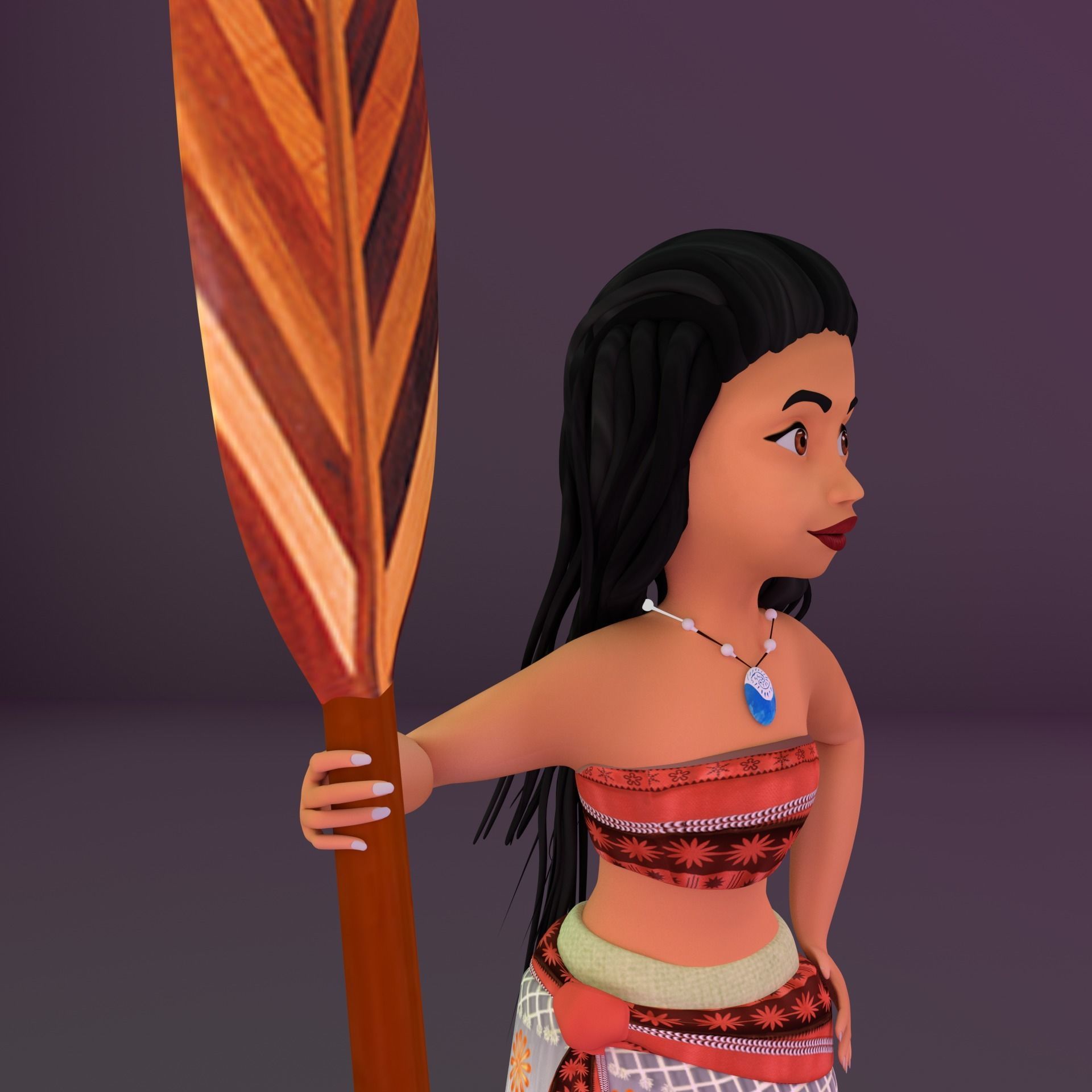 Game Ready Girl Character Low-poly 3D model_3