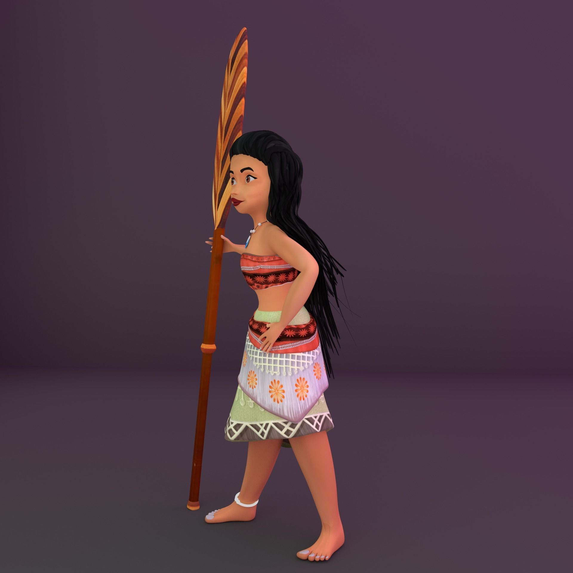 Game Ready Girl Character Low-poly 3D model_5
