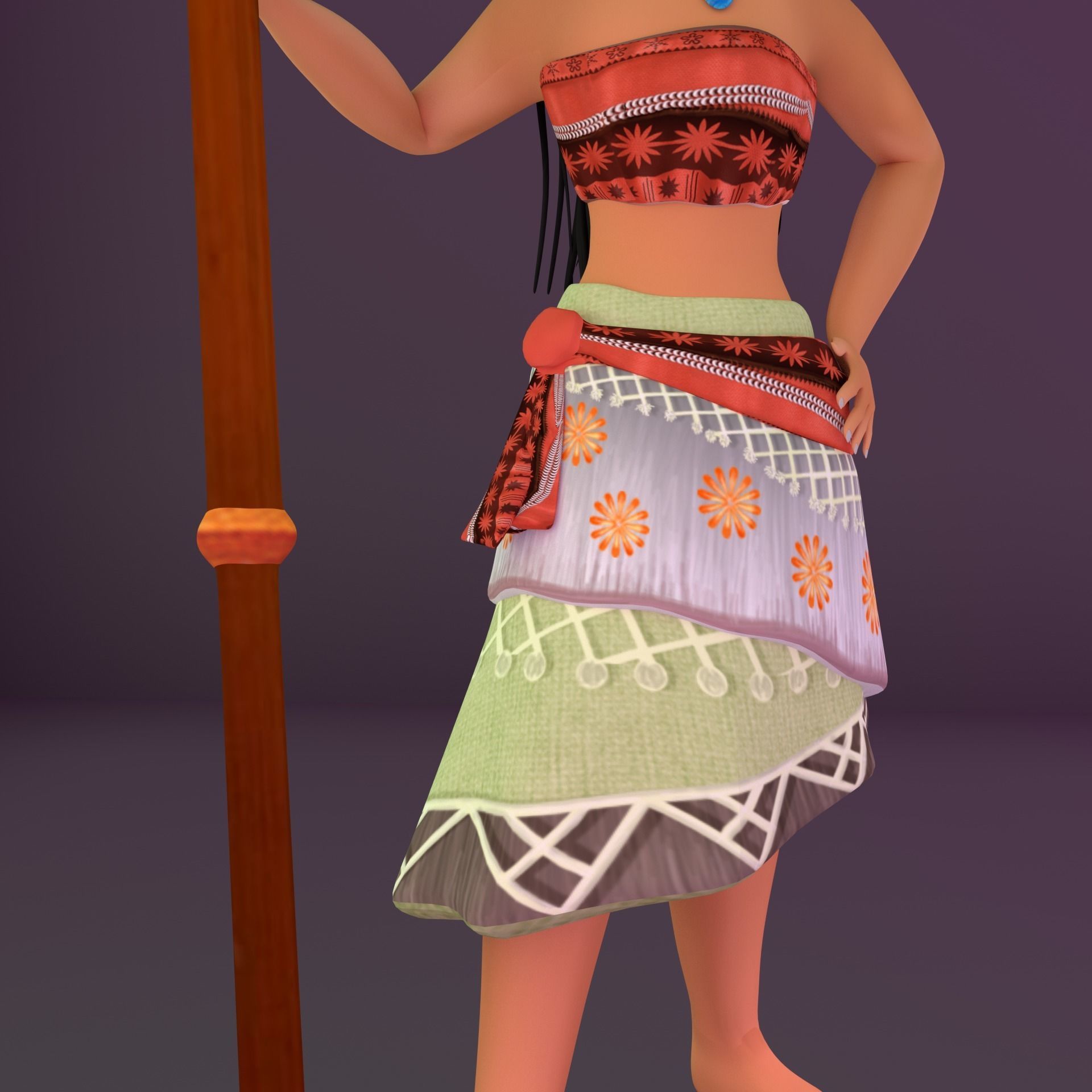 Game Ready Girl Character Low-poly 3D model_6