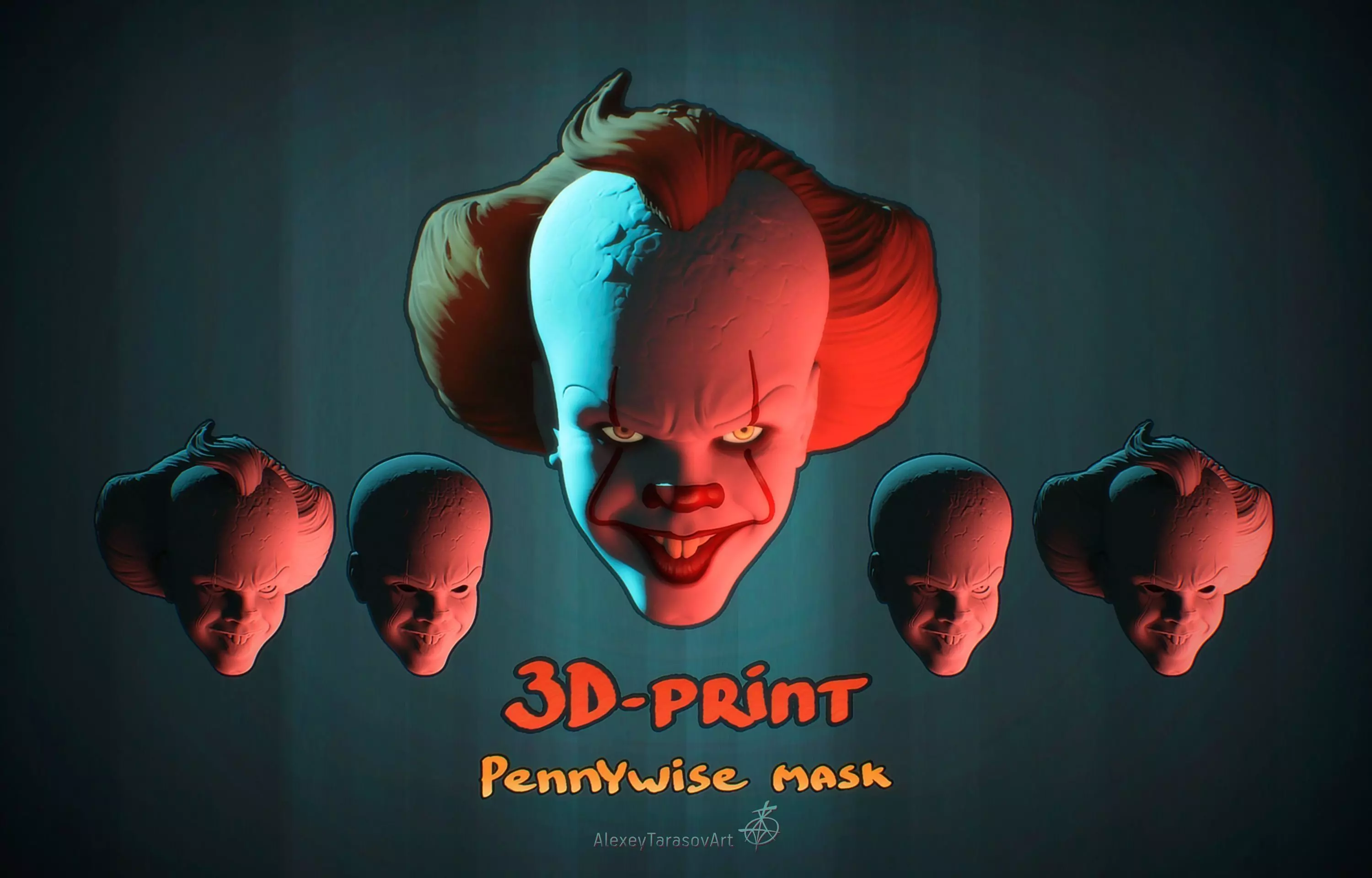  Pennywise mask 3D-Printable 3D print model_0