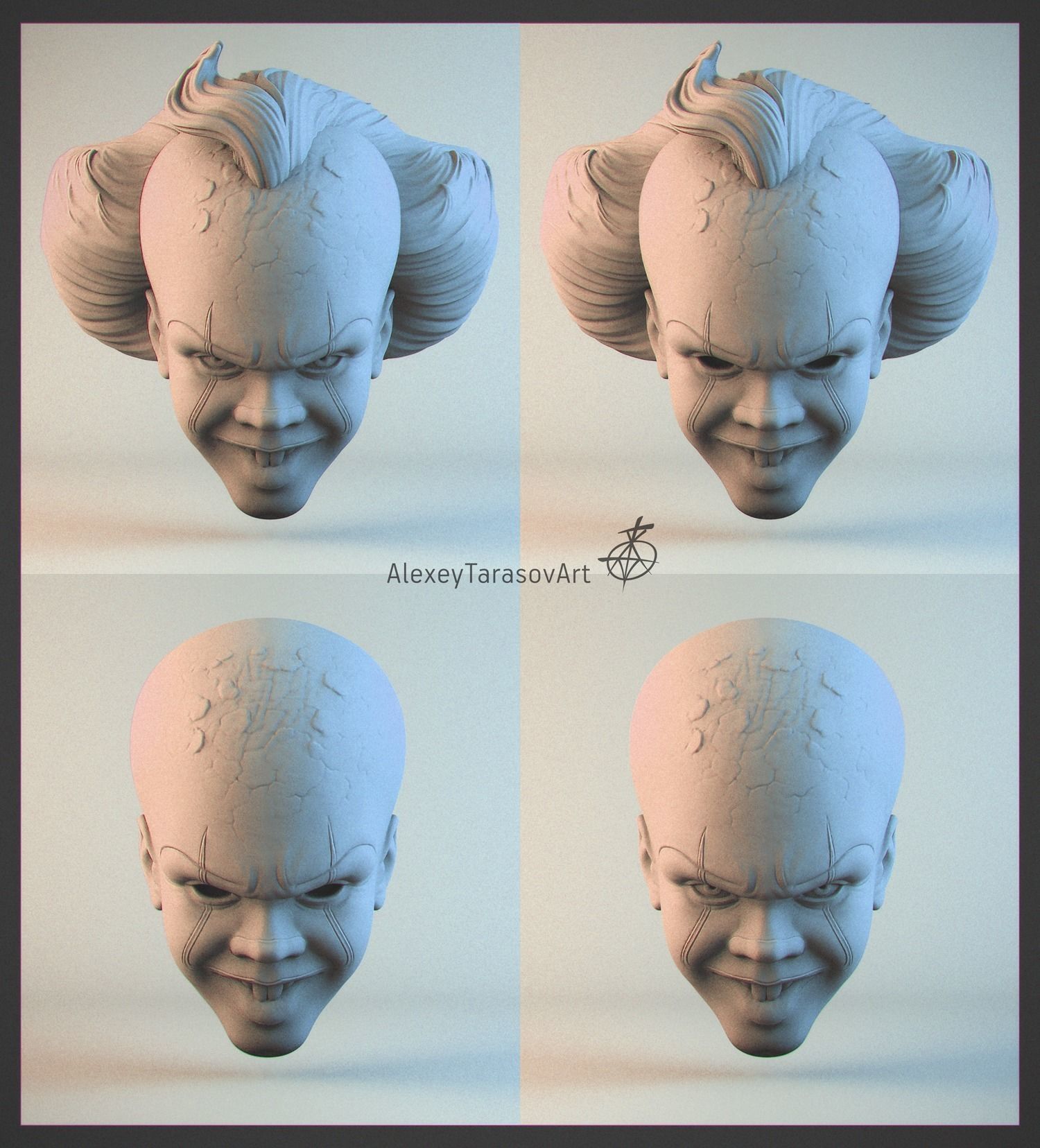  Pennywise mask 3D-Printable 3D print model_3