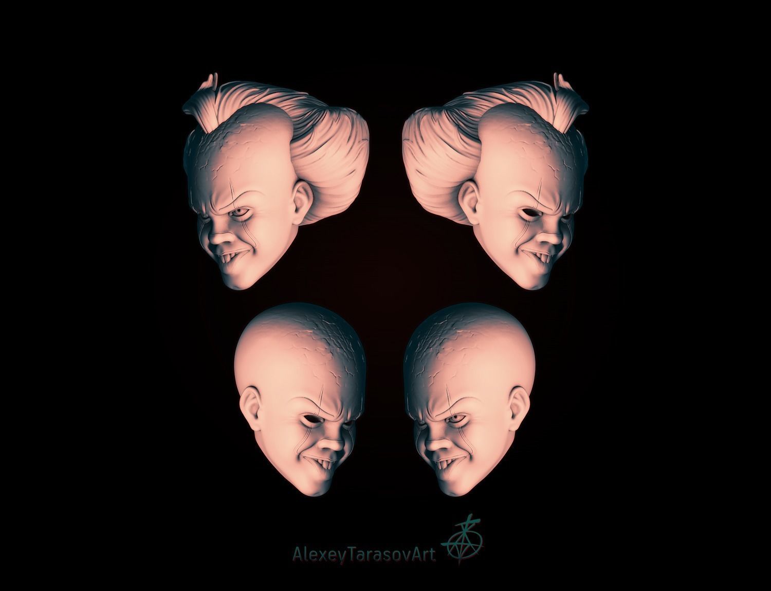  Pennywise mask 3D-Printable 3D print model_2