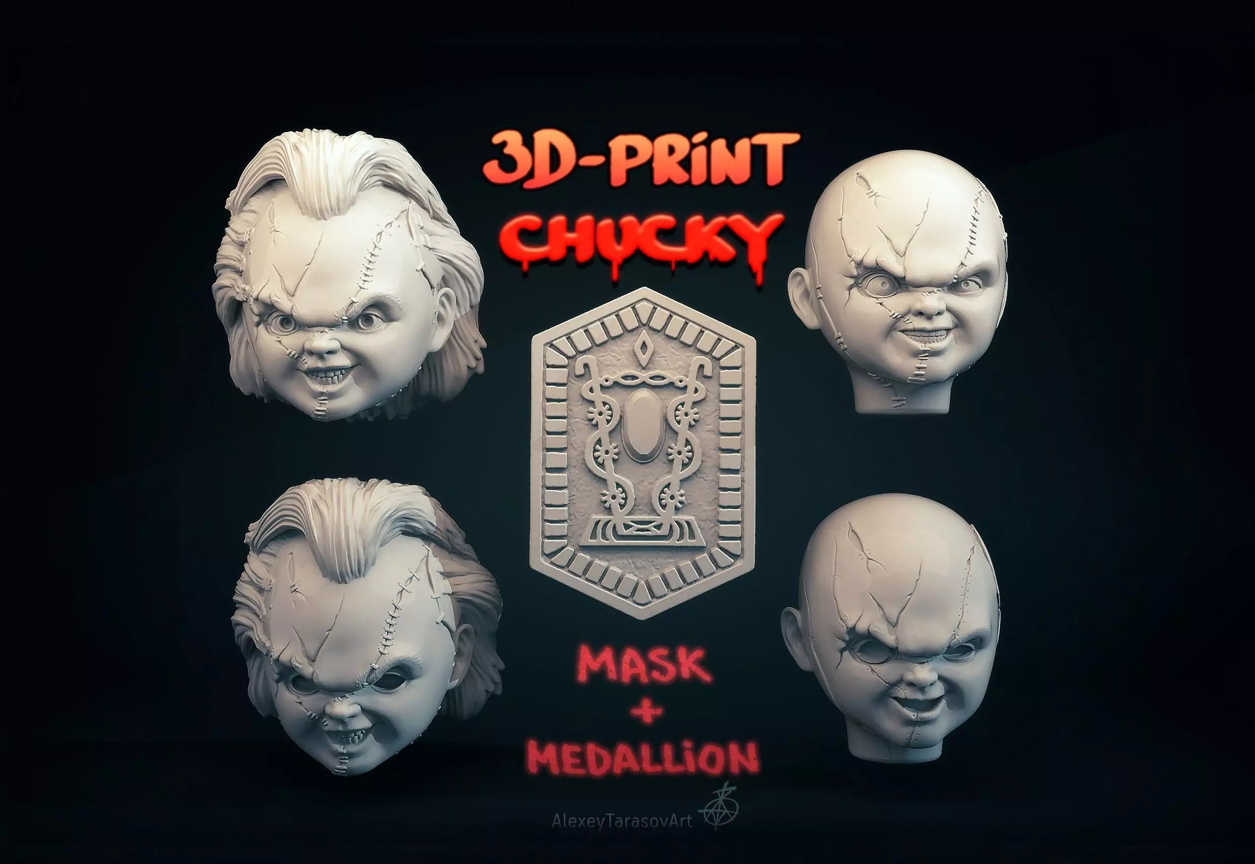 Chucky mask 3D print model 3D print model_0