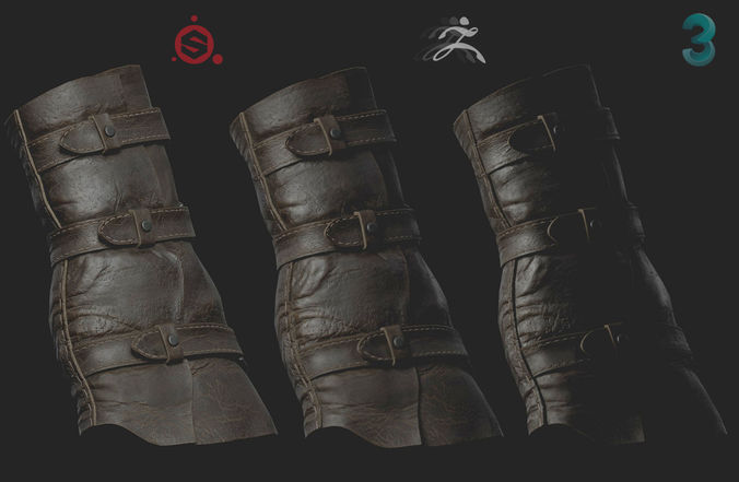 leather glove Low-poly 3D model