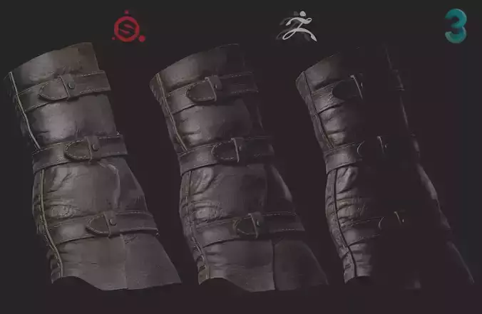leather glove Low-poly 3D model