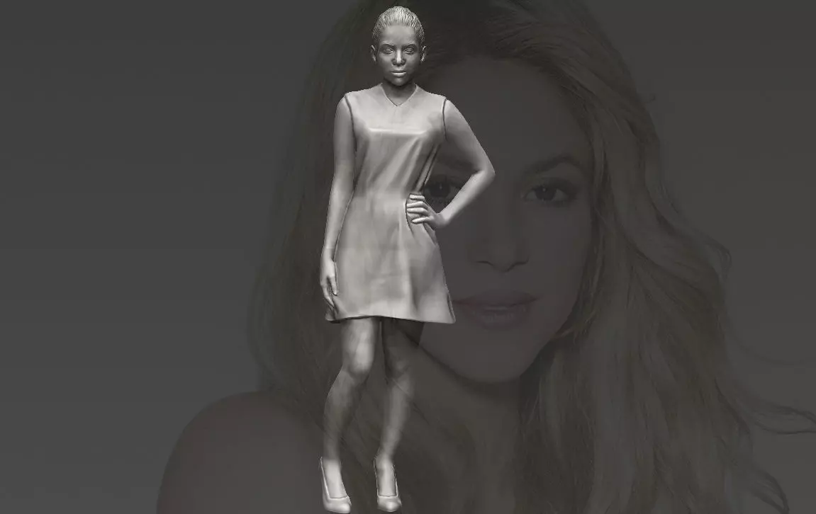 Shakira 3D printing ready stl obj formats 3D print model_0
