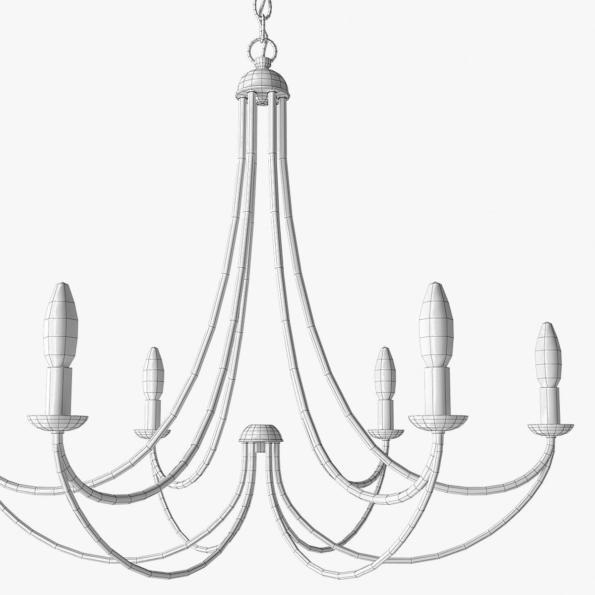 Quoizel Mirren 6-Light Chandelier 3D model_5