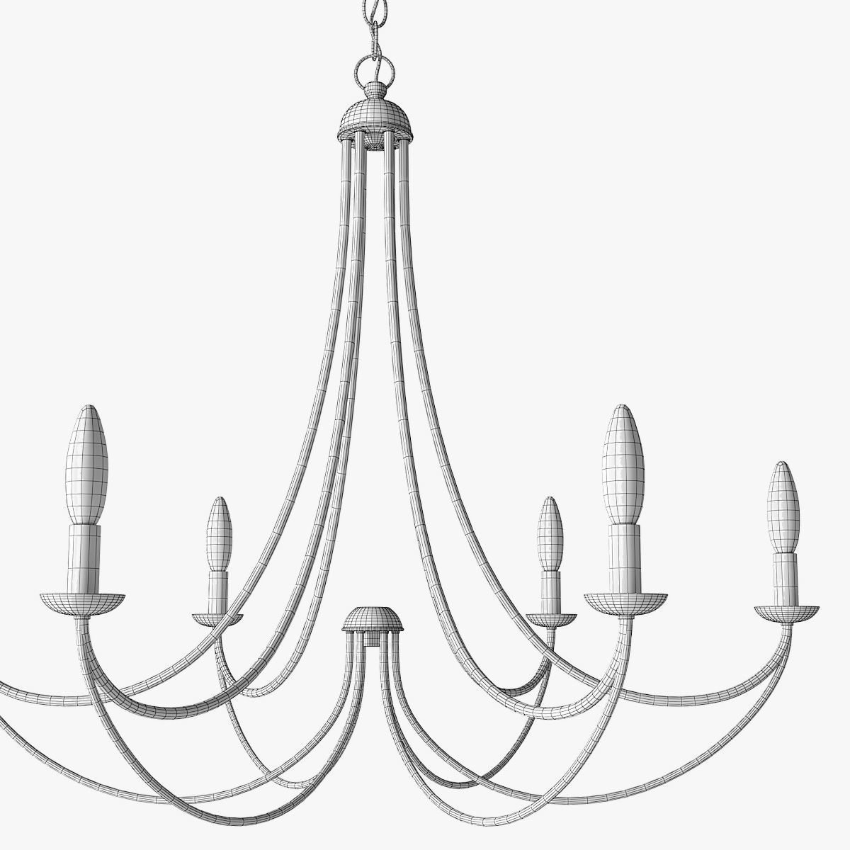 Quoizel Mirren 6-Light Chandelier 3D model_3