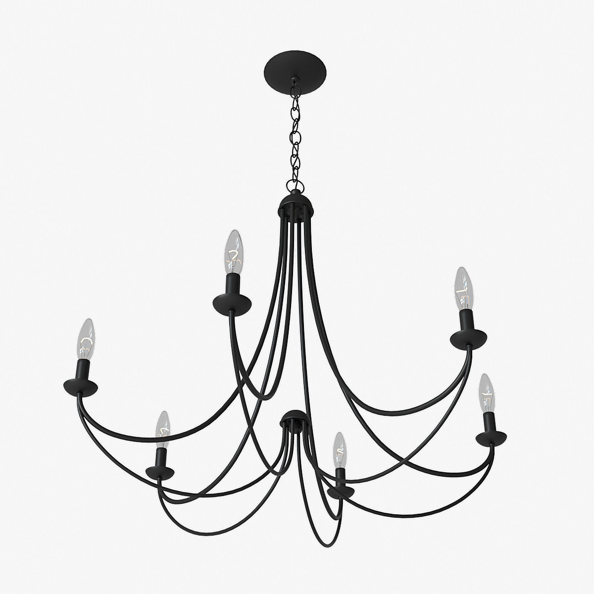 Quoizel Mirren 6-Light Chandelier 3D model_1