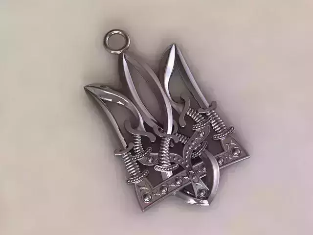 Trident ukrainian flag pendant