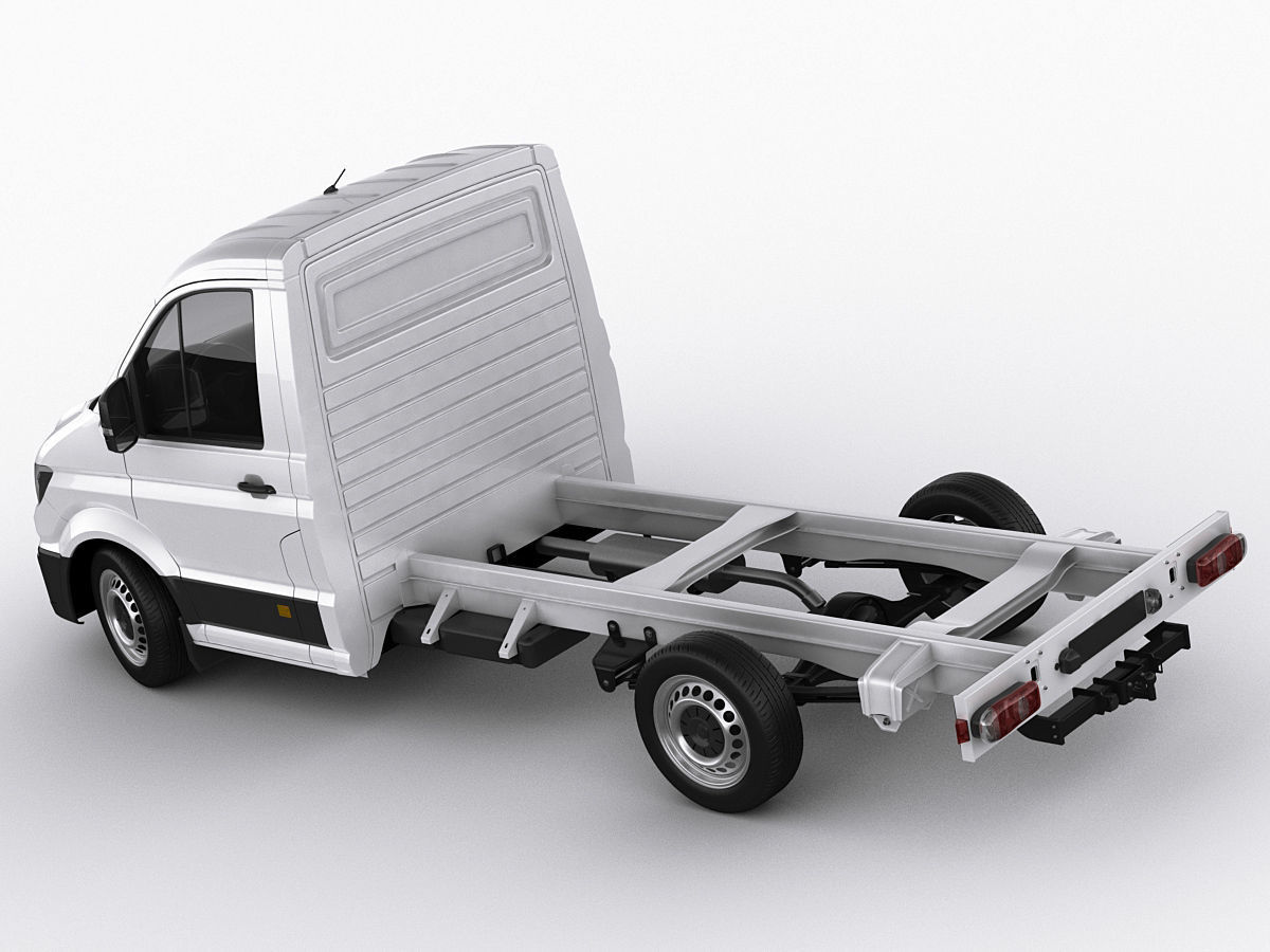 VW Crafter 2017 single cab pickup 3D model_8