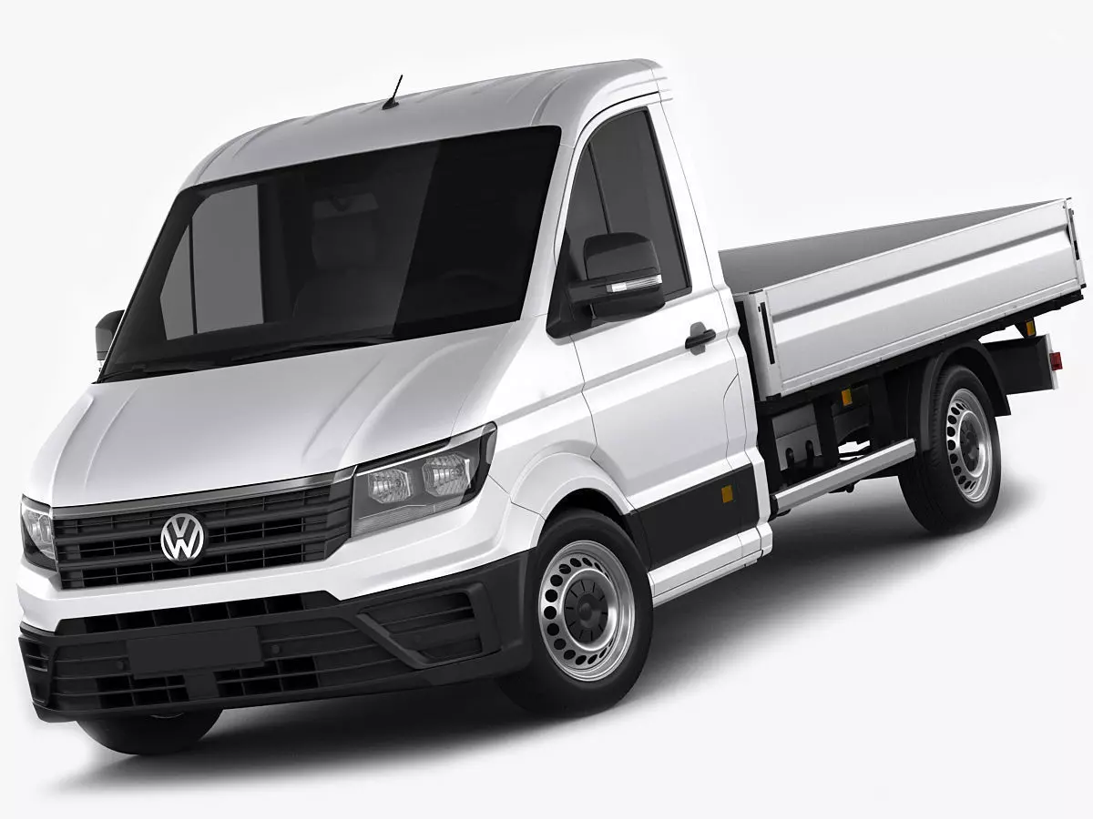 VW Crafter 2017 single cab pickup 3D model_0