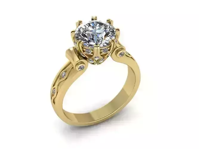 ringlet gold engagement ring with diamonds