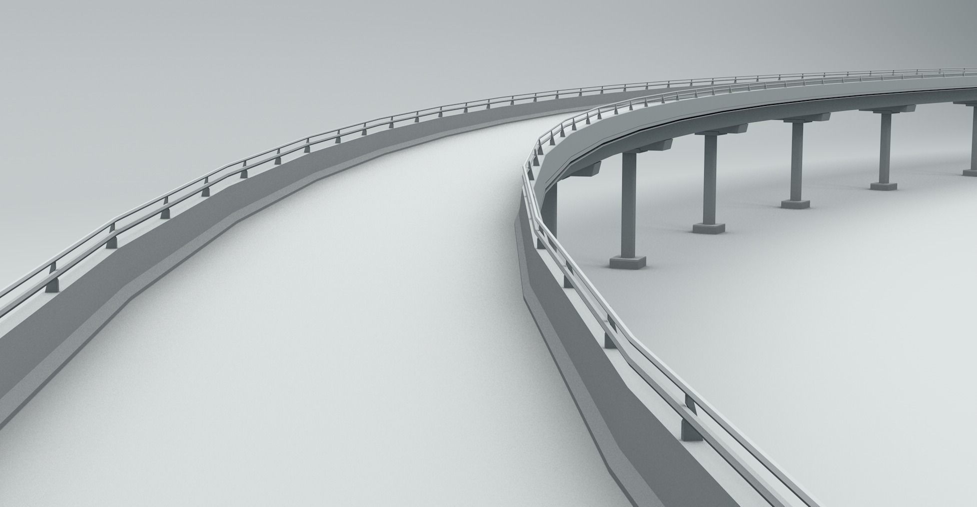 Beam Bridge Low-poly 3D model_2