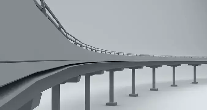 Beam Bridge Low-poly 3D model