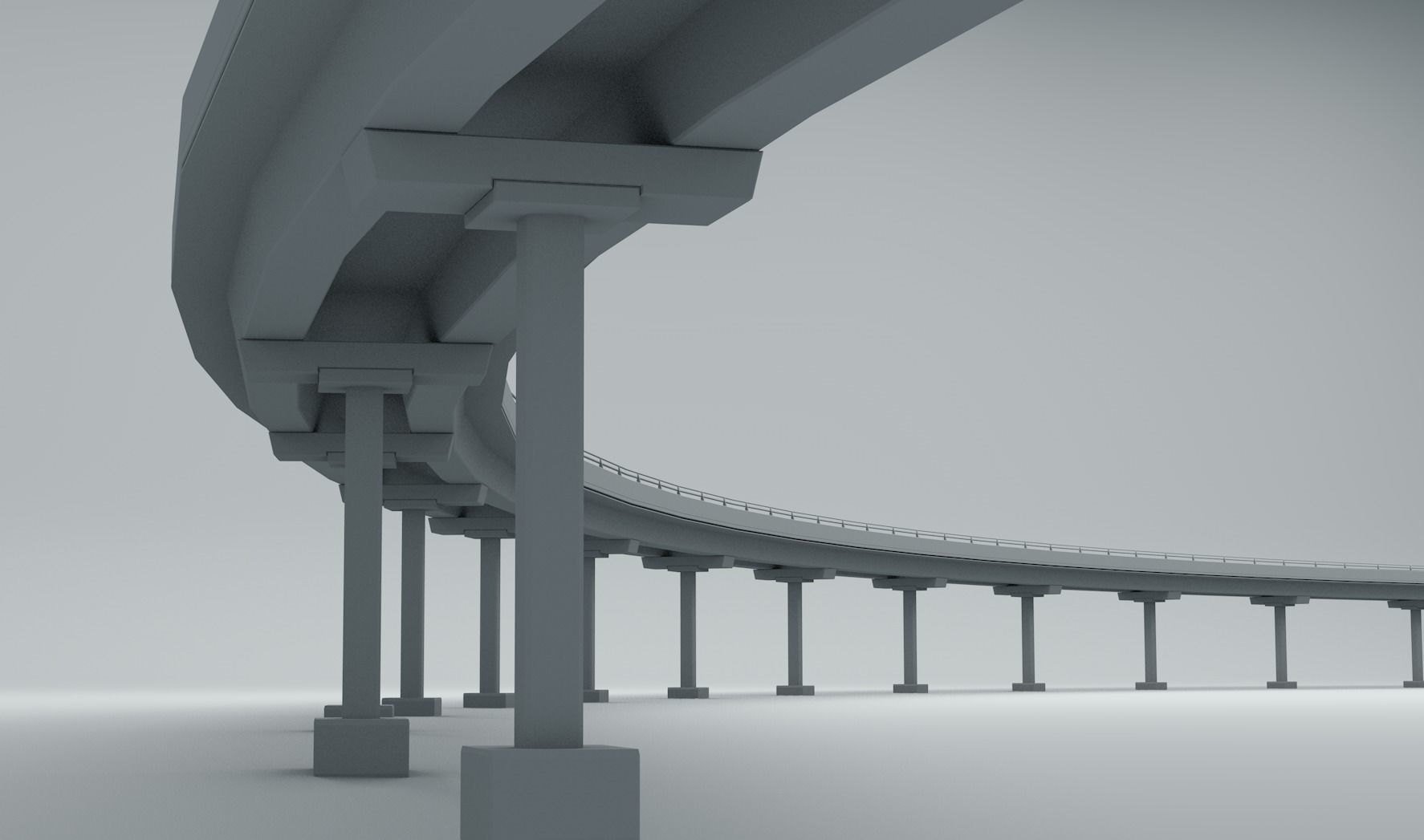 Beam Bridge Low-poly 3D model_1
