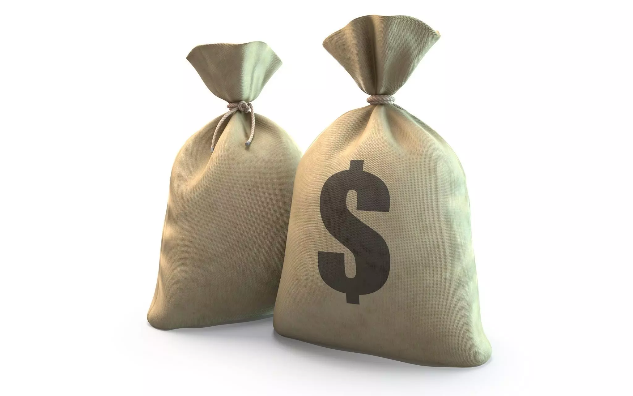 Money bag Low-poly 3D model