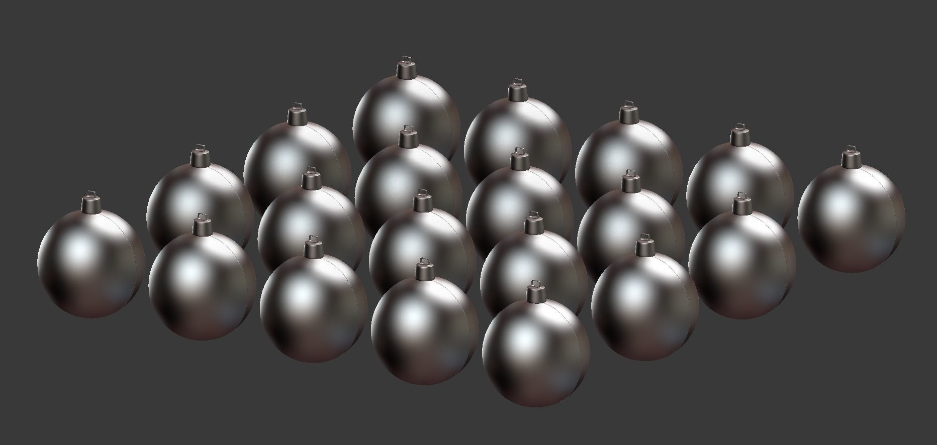 Black and White Baubles Collection with Hooks 3D model_15