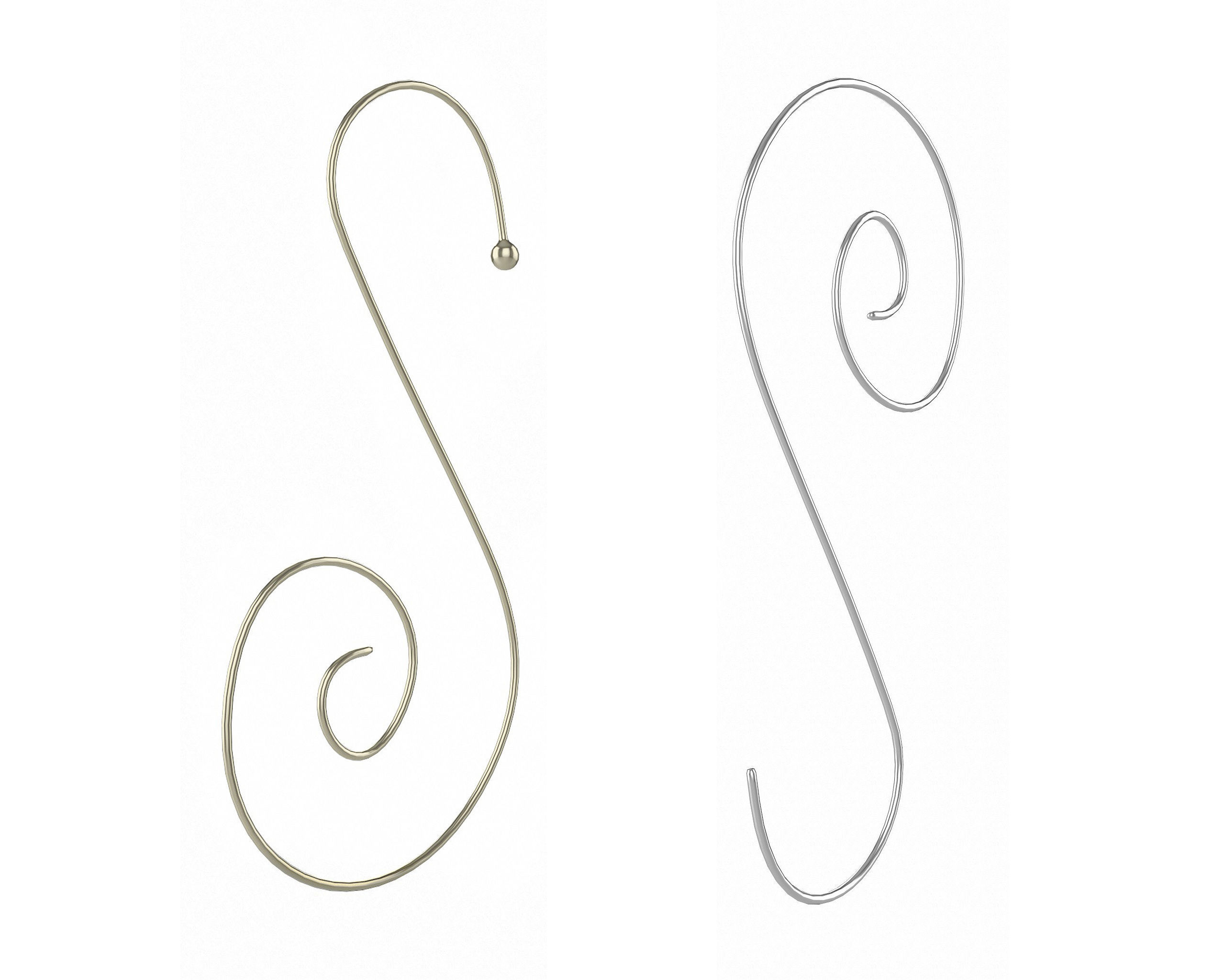 Black and White Baubles Collection with Hooks 3D model_9