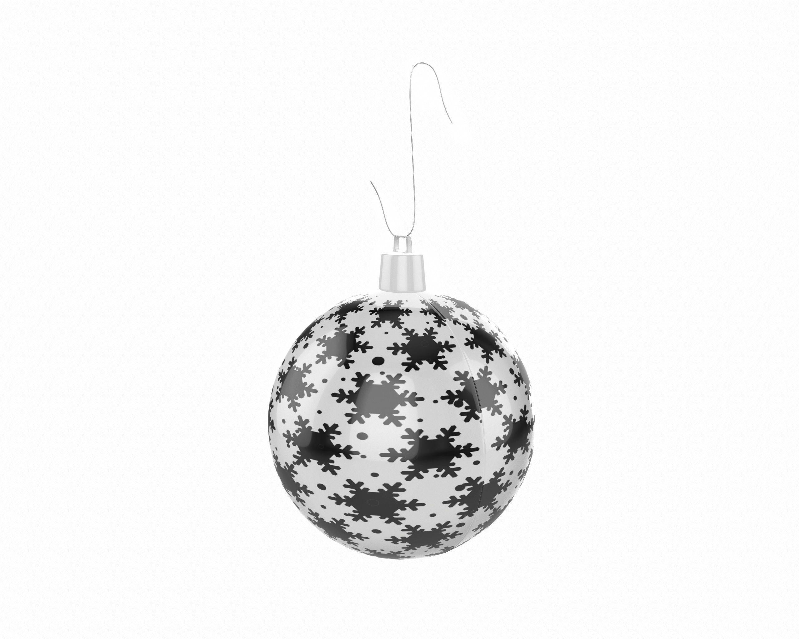 Black and White Baubles Collection with Hooks 3D model_12