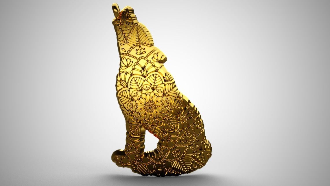 Wolf Pendant 3D print model_1
