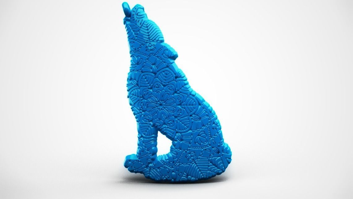 Wolf Pendant 3D print model_3