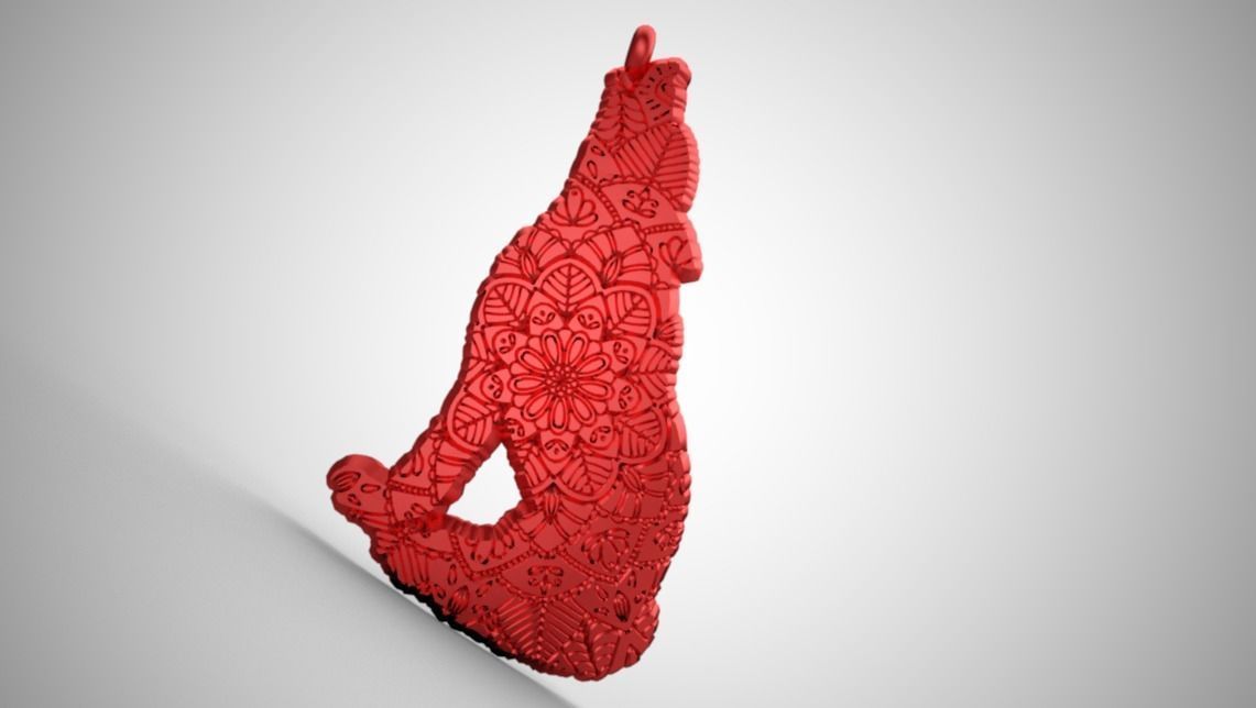 Wolf Pendant 3D print model_8