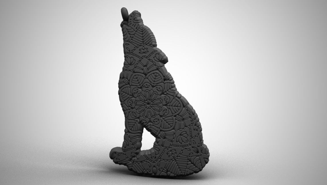 Wolf Pendant 3D print model_4