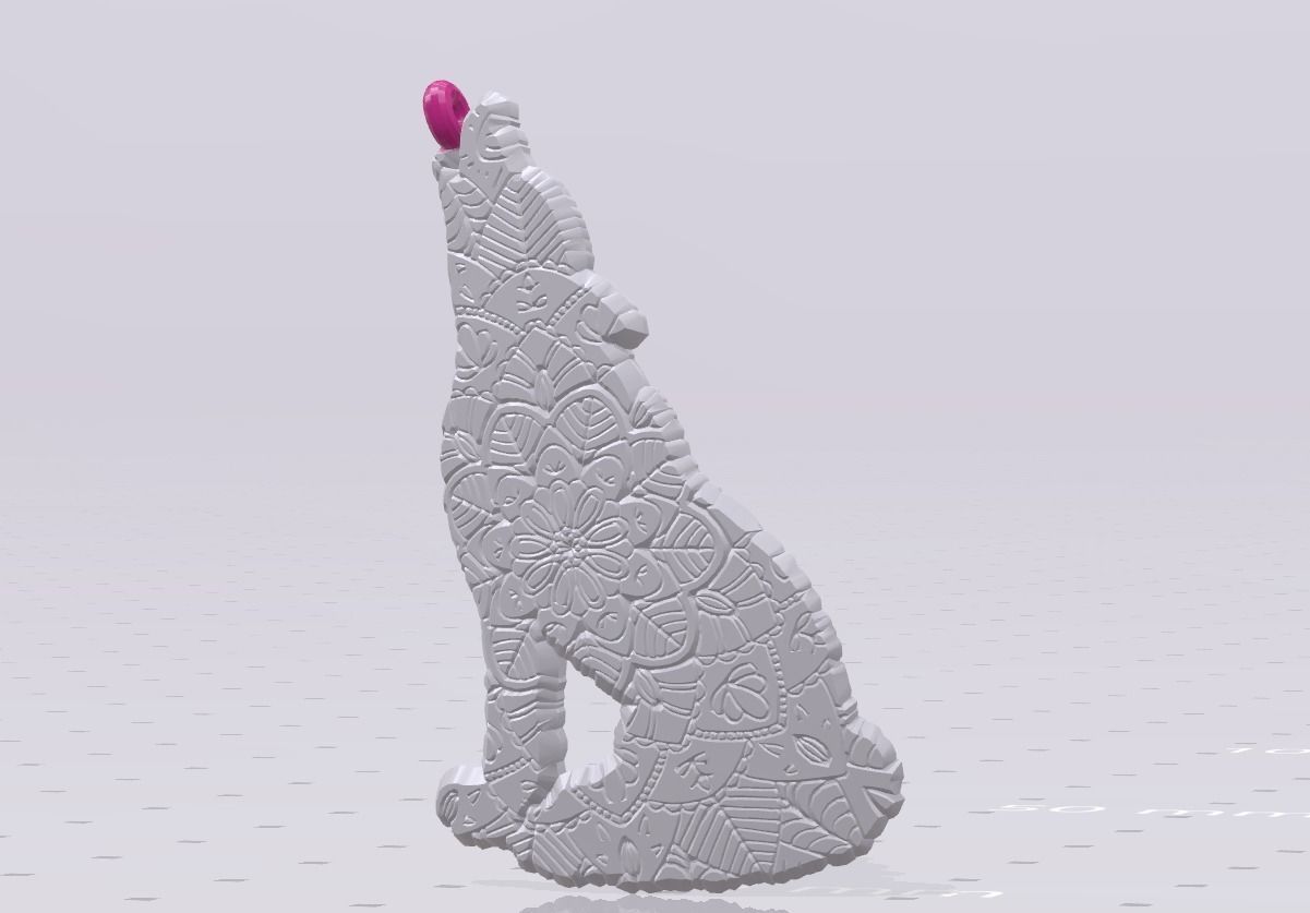 Wolf Pendant 3D print model_10