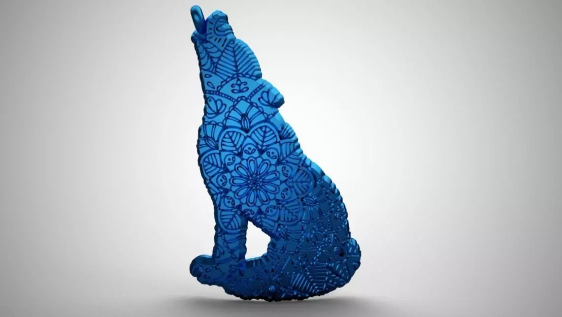 Wolf Pendant 3D print model_0