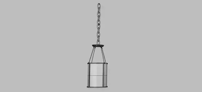 3D Rhino model of suspended lamp fixture