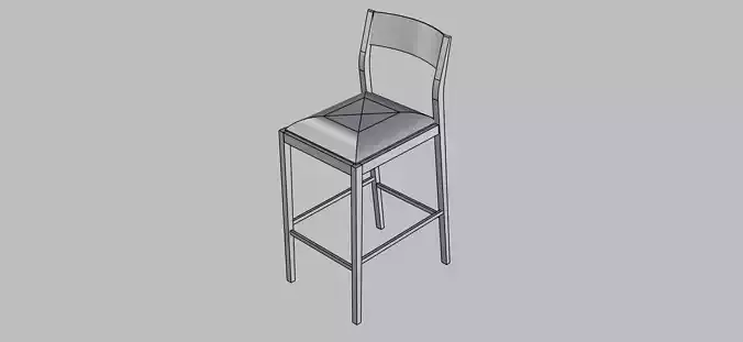 3D Rhino model of a bar stool