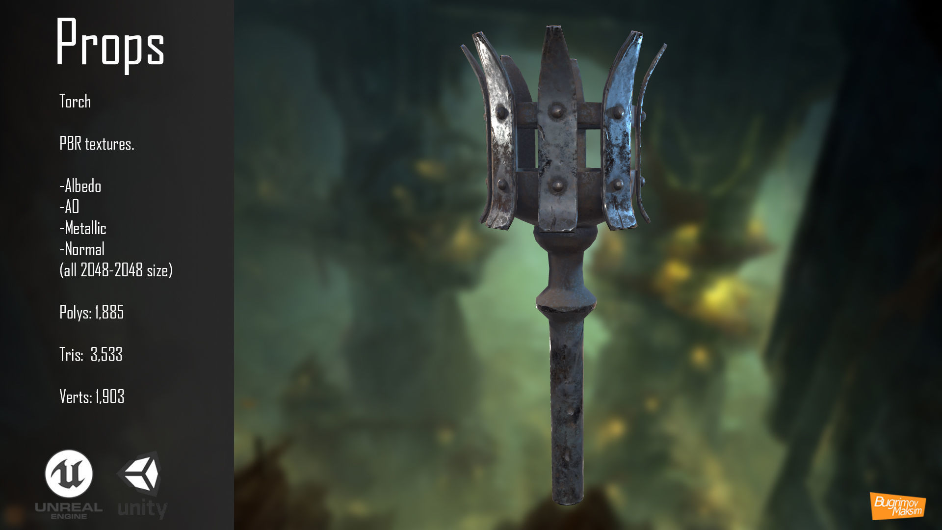 Character Orc Azrak Low-poly 3D model_3