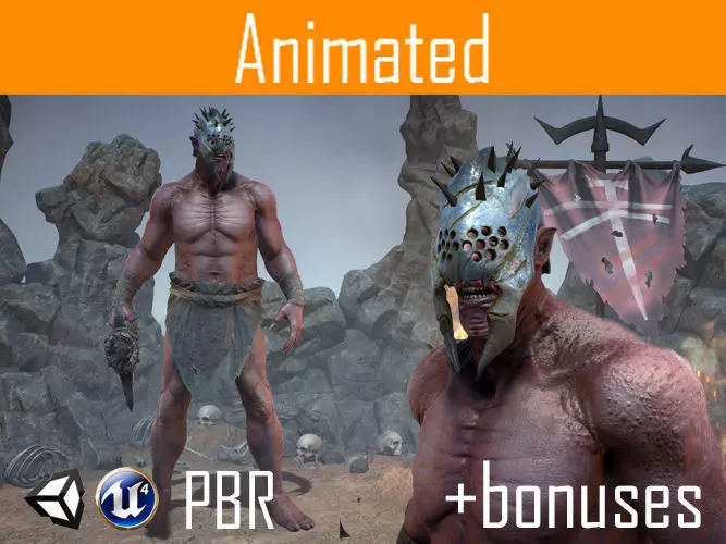 Character Orc Azrak Low-poly 3D model_0