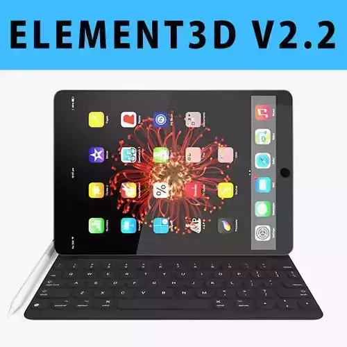E3D - iPad Pro 10 5 Inch Type Cover   Apple Pencil 2017 3D mod