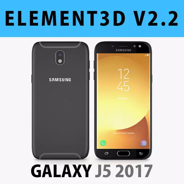 E3D - Samsung Galaxy J5 Official 2017 Black 3D model 3D model_0