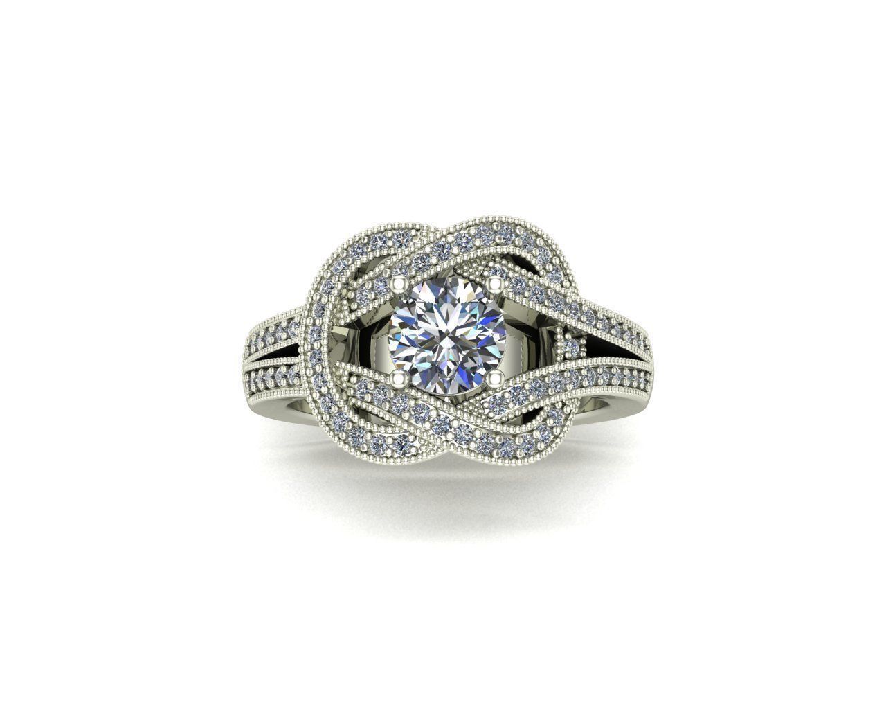 Fashion knot Ring 3D print model_2