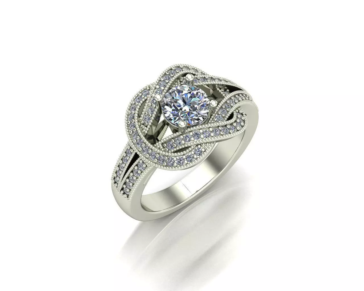 Fashion knot Ring 3D print model_0