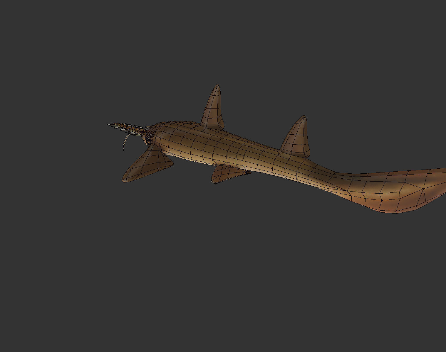 long shark mouth Low-poly 3D model_11