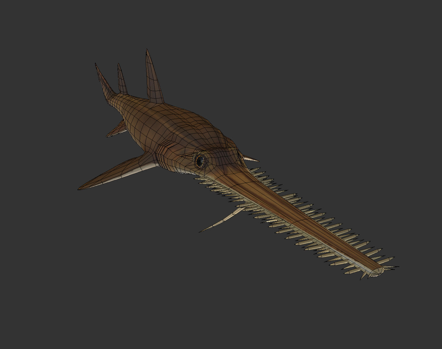 long shark mouth Low-poly 3D model_9