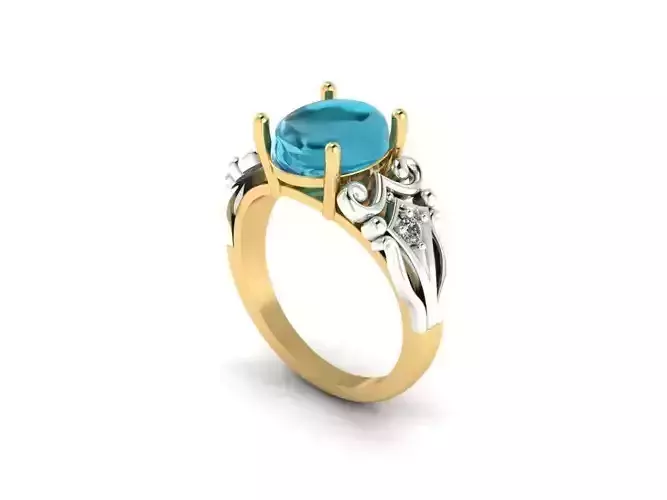  ring with stone cabachon
