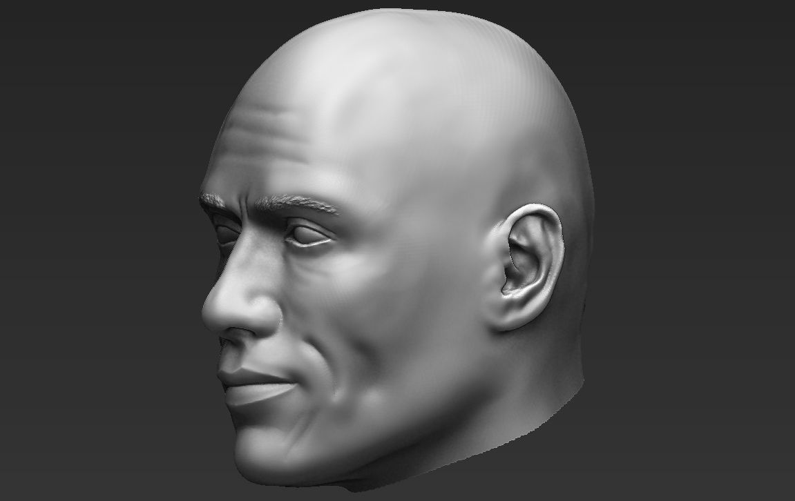 Dwayne The Rock Johnson standard version only mesh 3D model_2