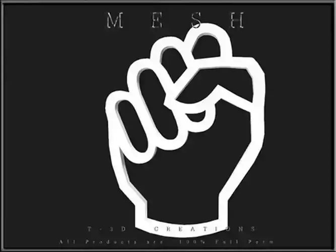 Rock Hand Sign Low-poly 3D model