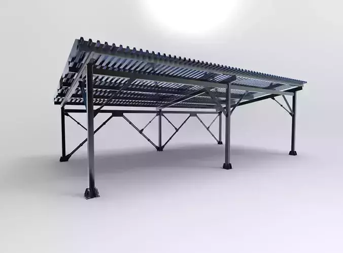 Hangar industrial construction 3D model
