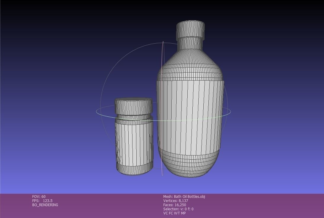 Bath Oil Bottles Low-poly 3D model_25