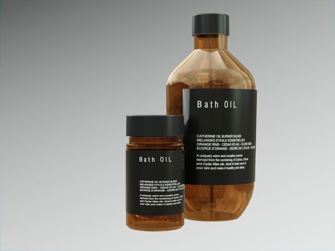 Bath Oil Bottles Low-poly 3D model