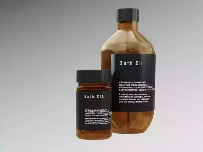 Bath Oil Bottles Low-poly 3D model