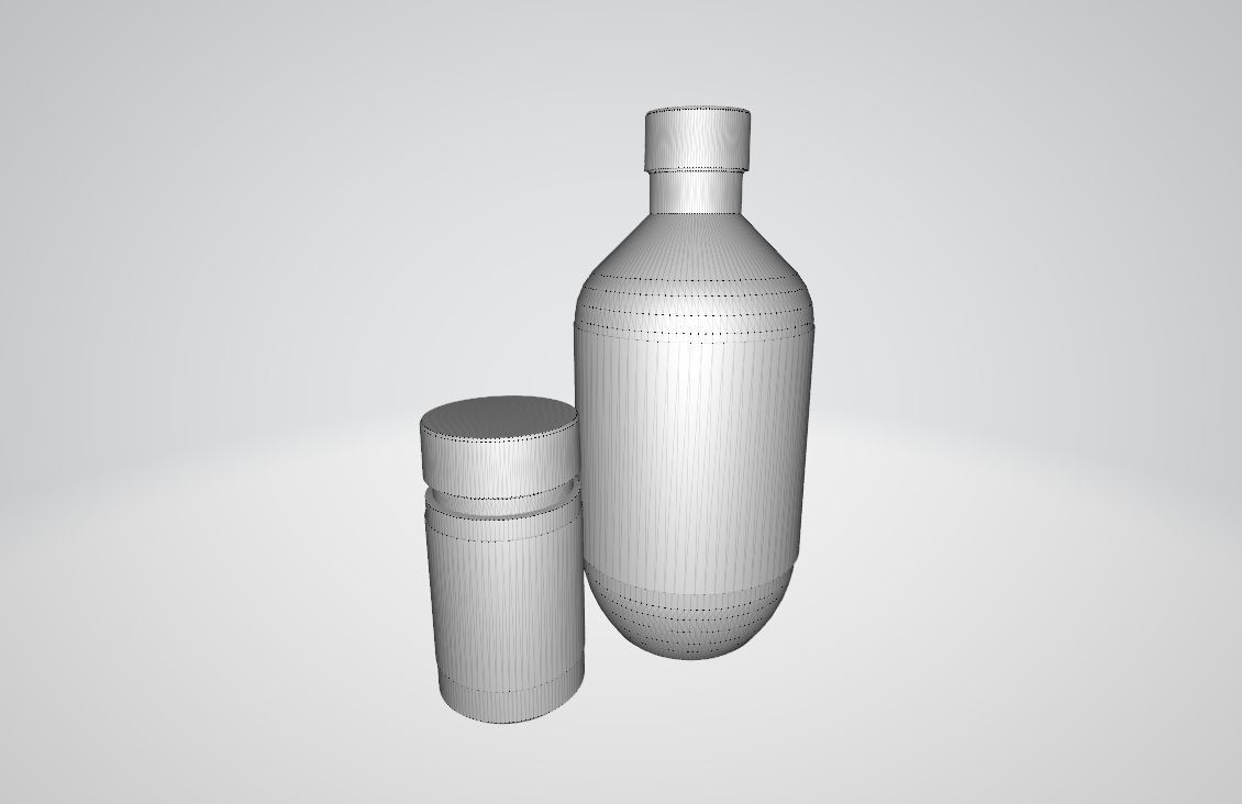 Bath Oil Bottles Low-poly 3D model_5